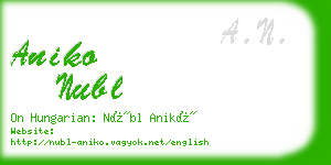 aniko nubl business card
